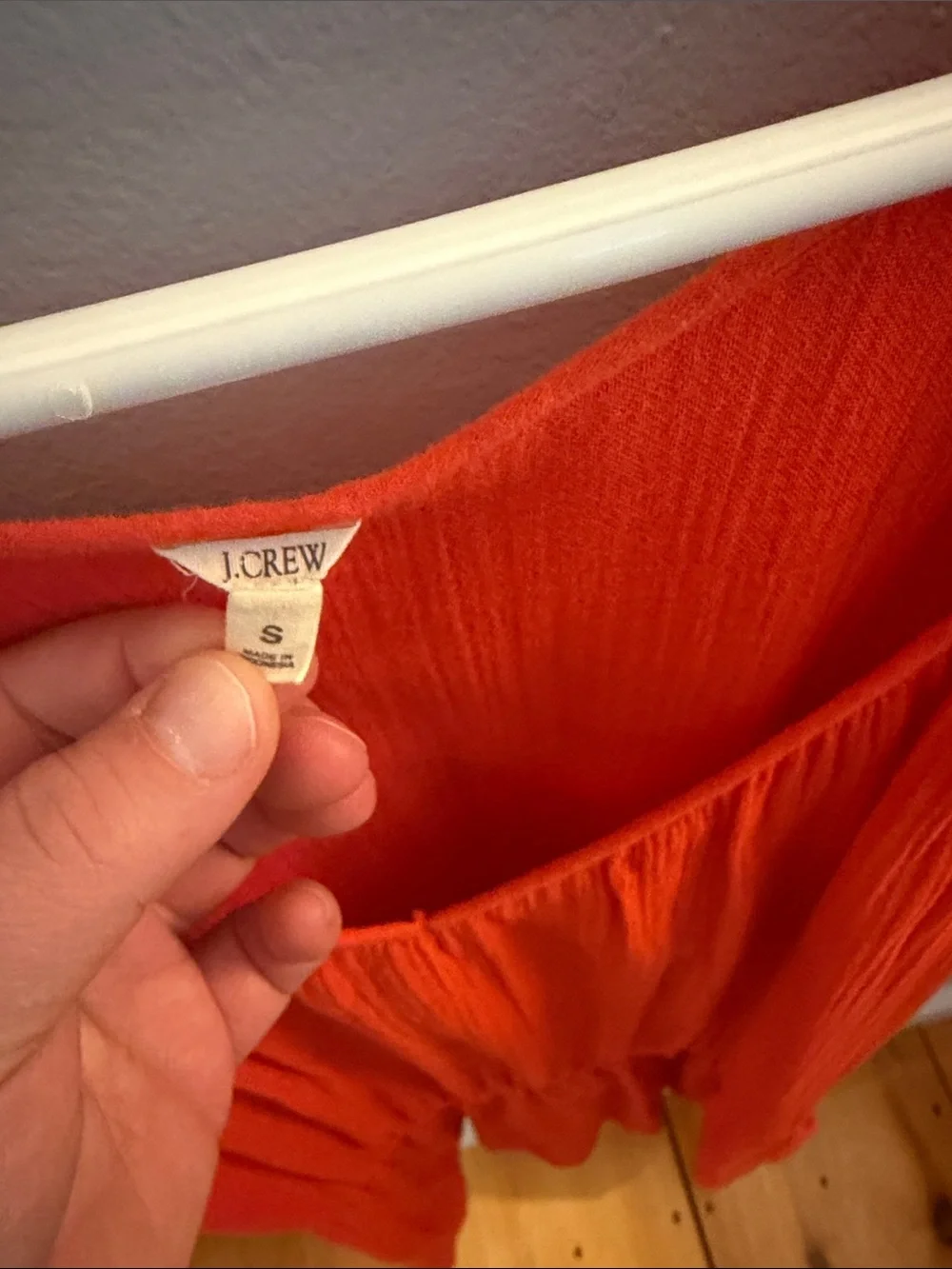 J. Crew Bright Red Short Sleeve V-Neck Swim Coverup